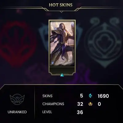 EUW -(S16) UNRANKED - 32 Champ - 5 Good Skins - HONOR 3 - S10 ACC - HANDMADE - FULL ACCES - LIFETIME WARRANTY - CHEAP