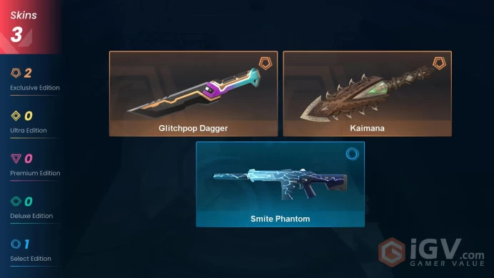 NA | 3 Skins | Platinum | Glitchpop Dagger | Kaimana | Smite Phantom | Agent 7 | Level 43 | Full Access | Instant Delivery | Full Details Below!