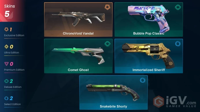 NA | 5 Skins | Platinum | ChronoVoid Vandal | Immortalized Sheriff | Comet Ghost | Buddies 101 | Level 149 | Full Access | Full Details Below!