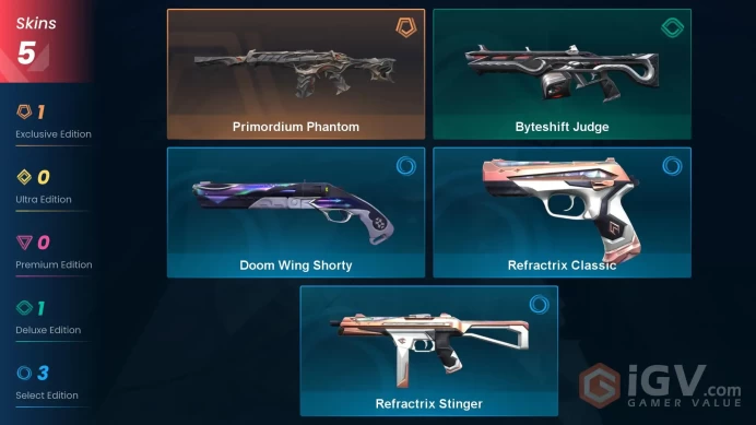 NA | 5 Skins | Iron | Level 40 | VP Value 3175 | 30 Buddie | Primordium Phantom | 1 Battlepasses | Full Access | Instant Delivery | Full Details