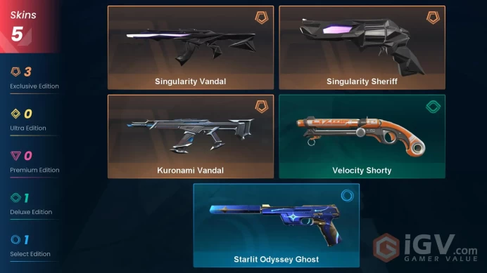 NA | Skins 5 | Diamond | Level 88 | Kuronami Vandal| Singularity Sheriff | Singularity Vandal | Full Access | Full Details Below