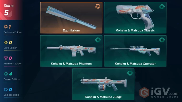 NA | 5 Skins | Bronze | Kohaku & Matsuba Bundle | VP Value 7650 | Agent 2 | Buddies 10 | level 23 | Full Access | Full Details Below!