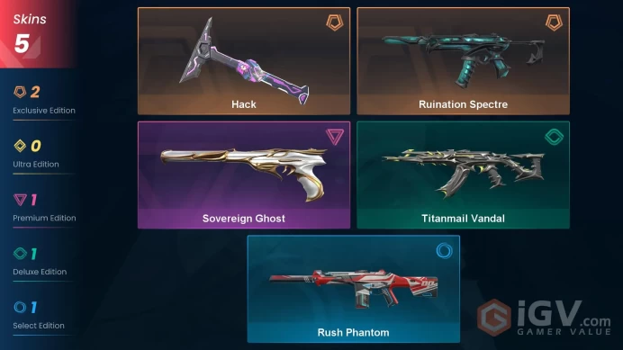 NA | 5 Skins | Bronze | Hack | Ruination Spectre | Titanmail Vandal | Agent 3 | Buddies 15 | Level 29 | Full Access | Full Details Below!