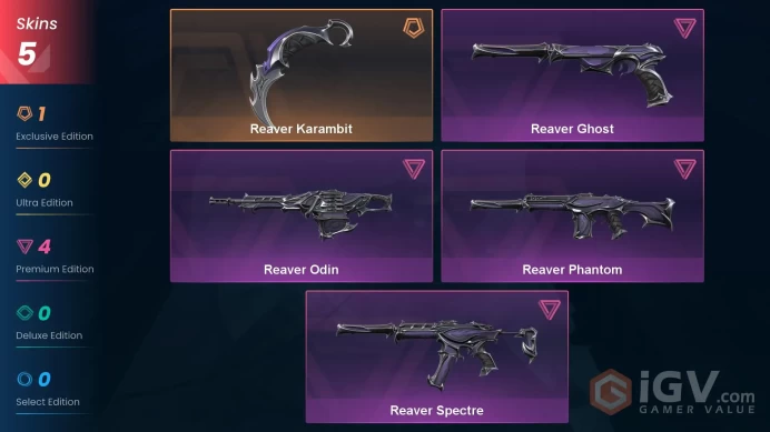 NA | 5 Skins | Gold | Reaver Bundle | Agent 4 | VP Value 11450 | Buddies 23 | Level 25 | Full Access | Instant Delivery | Full Details Below!