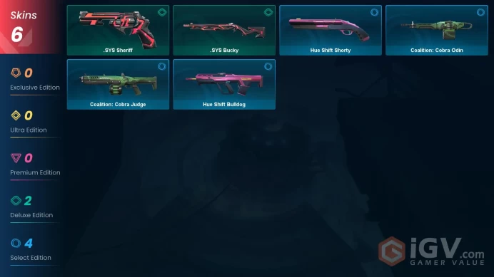 NA | 6 Skins | Silver | VP Value 1000 | .SYS Bucky | .SYS Sheriff | Hue Shift Bulldog | Level 24 | 1 Battlepass | Full Access | Full Details Bel