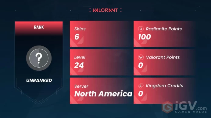 NA | 6 Skins | Silver | VP Value 1000 | .SYS Bucky | .SYS Sheriff | Hue Shift Bulldog | Level 24 | 1 Battlepass | Full Access | Full Details Bel