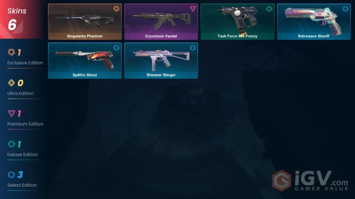 NA | 6 Skins | Platinum | 1 Battlepasses | Singularity Phantom | Cryostasis Vandal | Retrowave Sheriff | Level 51 | Full Access | Full Details B