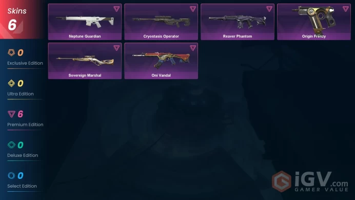 NA | 6 Skins | Platinum | Reaver Phantom | Oni Vandal | Cryostasis Operator | Neptune Guardian | Buddies 57 | Level 49 | Full Access | Full Deta