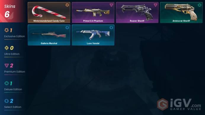NA | 6 Skins | Bronze | Winterwunderland Candy Cane | Prime//2.0 Phantom | Reaver Sheriff | Level 27 | Full Access | Instant Delivery | Full Det