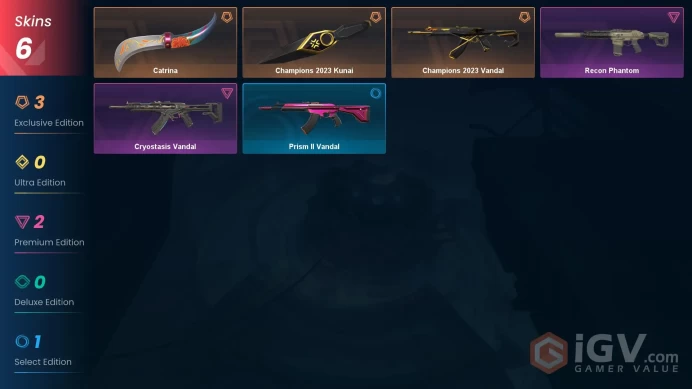 NA | 6 Skins | Gold | Champions 2023 Bundle | Catrina | Recon Phantom | Level 49 | 11 Agents | Full Access | Instant Delivery | Full Details Bel