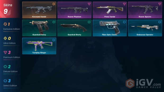 NA | 9 Skins | Bronze | Battlepasses 1 | Kuronami Vandal | Prime Vandal | Agent 3 | Buddies 14 | level 23 | 