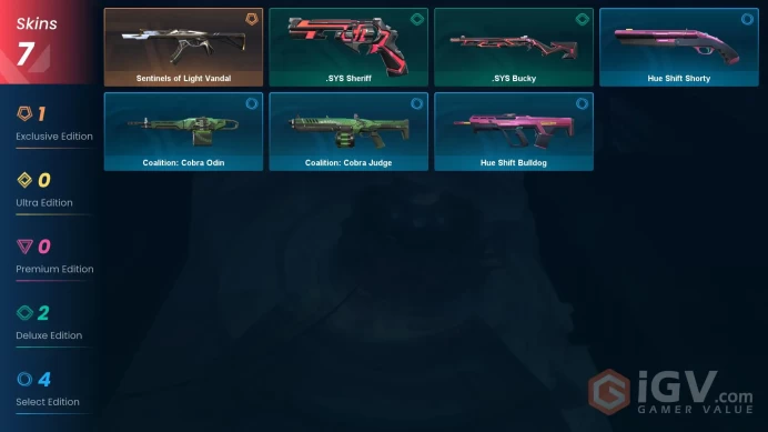 NA | 7 Skins | Silver 2 | Level 30 | Value VP 3175 | Sentinels of Light Vandal | .SYS Bucky |.SYS Sheriff | Battlepasses 1 | Buddies 29 | Full D