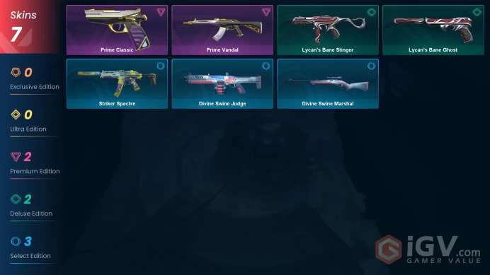 NA | 7 Skins | Silver | VP Value 4550 | Prime Vandal | Prime Classic | Level 27 | 1 Battlepass | Full Access | Instant Delivery | Full Details B