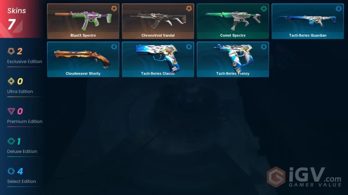 NA | 7 Skins | Gold | Level 25| VP Value 5350 | 21 Buddies | ChronoVoid Vandal | BlastX Spectre |1 Battlepasses | Full Access | Full Details Bel