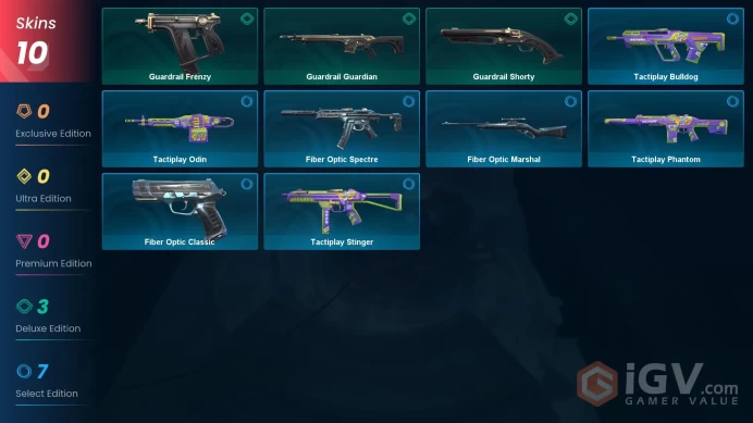 NA | 10 skins | 1 Battlepass | Gold 2 | Guardrail Frenzy | Tactiplay Bulldog | Guardrail Shorty | Cloudweaver Stinger | Buddies 30 |