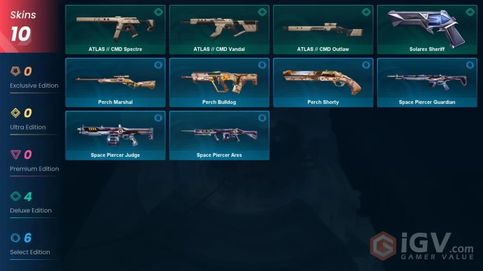 NA | 10 Skins | Silver | Level 72 | VP 1000 | 52 Buddies | 15 Agent | Space Piercer Guardian | 1 Battlepasses | 