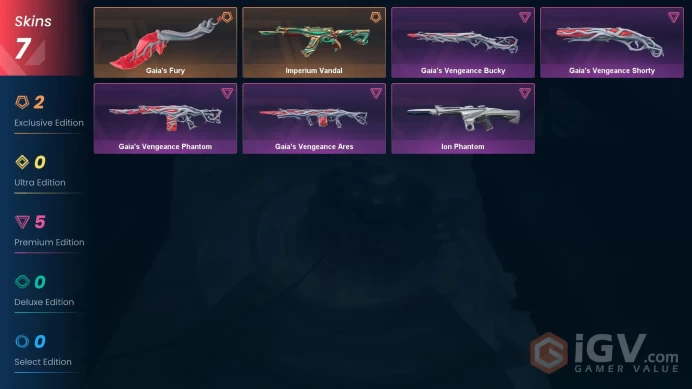 NA | 7 Skins | Platinum | Gaia's Bundle | Imperium Vandal | Ion Phantom | Buddies 33 | Level 40 | Full Access | Instant Delivery | Full Details 