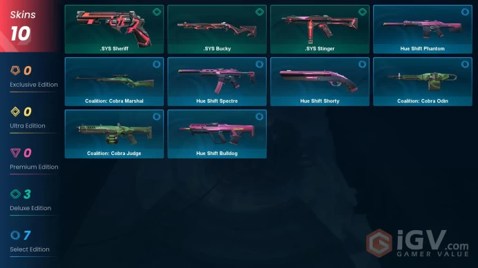NA | 10 Skins | Silver 2 | Level 41 | .SYS Stinger | Hue Shift Spectre | Coalition: Cobra Judge | Battlepasses 1 | Buddies 41 |