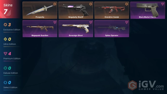 NA | 7 Skins | Bronze | Prosperity | Overdrive Vandal | Singularity Sheriff | Level 22 | Buddies 8 | Full Access | Instant Delivery | Full Detai