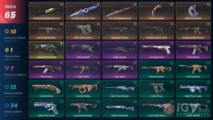 EU / ASC PEAK / CHAMPIONS 2022 BUNDLE / VCT LOCKIN / Velocity Karambit / Prelude to Chaos Vandal / Protocol 781-A Sheriff