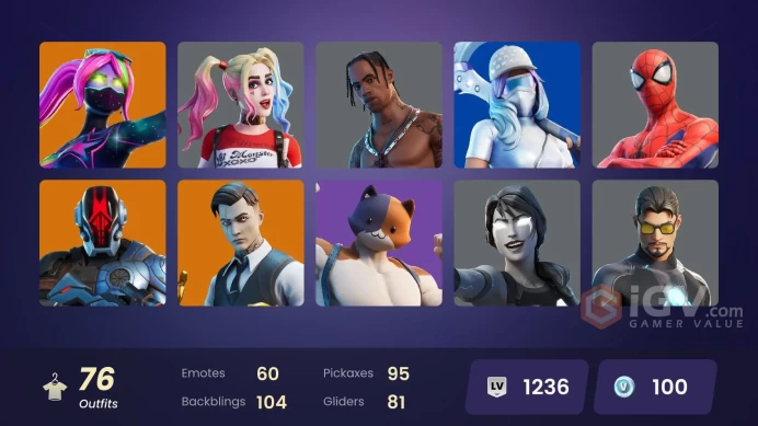 Travis Scott, Lara Croft, Galaxia, Spiderman Gilded Reality, Midas Gold | 76 Skins [Full Access] Psn,Xbox,PC