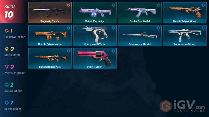 NA | 10 Skins | Bronze | Battlepasses 1 | Singularity Vandal | Prism II Sheriff | Level 25 | Buddies 21 | Full Access | Instant Delivery |