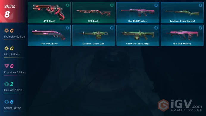 NA | 8 Skins | Silver | VP Value 1000 | .SYS Bucky | .SYS Sheriff | Level 23 | 1 Battlepass | Full Access | Instant Delivery | Full Details