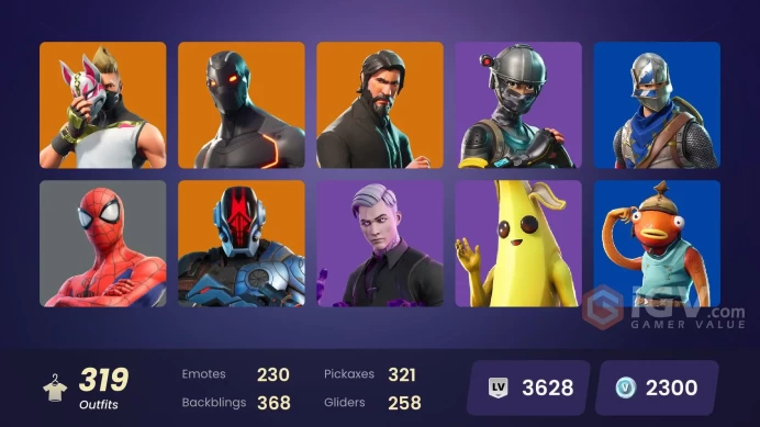 [PC/XBOX] 319 skins | OG STW | The Reaper | Blue Squire | Royale Knight | Elite Agent | Blue Team Leader | WORLD CUP | Take The L |	y671