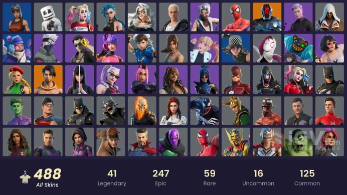 [PC/PSN/XBOX] 488 skins | Renegade Raider | Arcane Jinx | Andromeda | Naruto Uzumaki | Jill Valentine | spend 268,700 V-Bucks |	y675