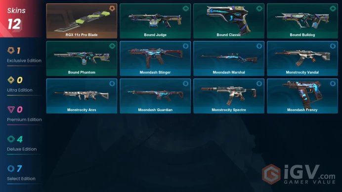 NA | 12 Skins | Platinum | 1 Battlepasses | RGX 11z Pro Blade | Bound Phantom | Level 55 | Full Access | Full Details Below