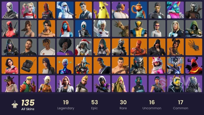 [PC/XBOX] 135 skins | Gold Midas | Gold Brutus | Blackheart | Predator | Fate | Gear Specialist Maya | candy axe	y695