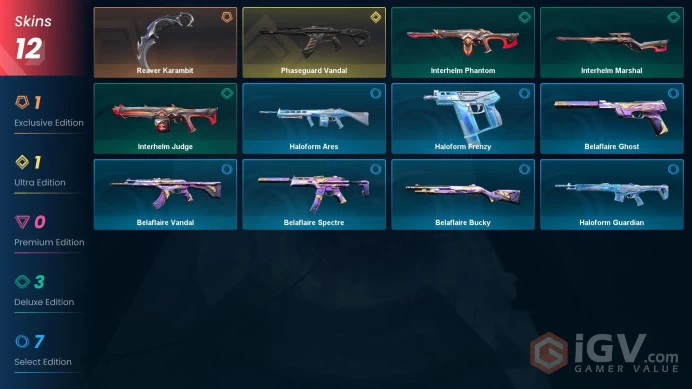 NA | 12 Skins| Bronze | Battlepasses 1 | Reaver Karambit | Phaseguard Vandal | Buddies 21 | Level 23 | Full Access | Full Details Below!