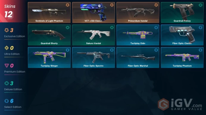 NA | 12 Skins | Iron | Level 24 | VCT x EG Classic | Primordium Vandal | Sentinels of Light Phantom | 1 Battlepasses | Full Access