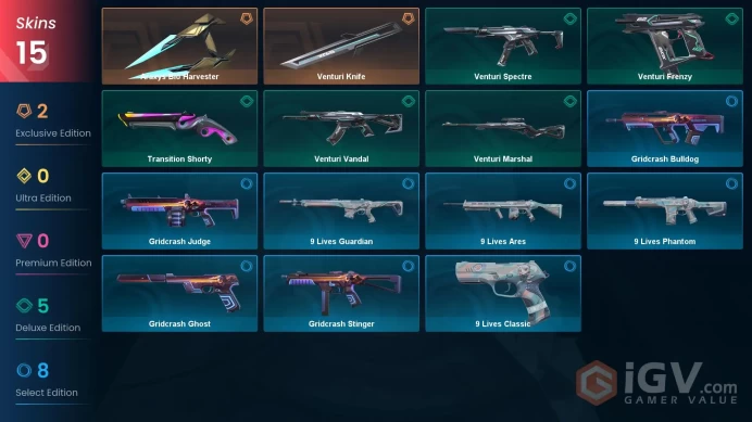 NA | 15 Skins | Platinum | 1 Battlepasses | Araxys Bio Harvester | 9 Lives Ares | Venturi Vandal | Level 103 | Full Access | Full Details Below!