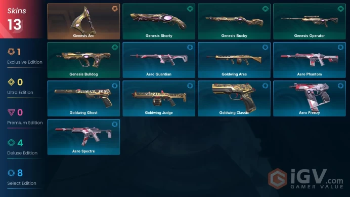 NA | 13 Skins | Gold | Level 26 | VP Value 1000 | 27 Buddies | 4 Agent | Battlepasses 1 |