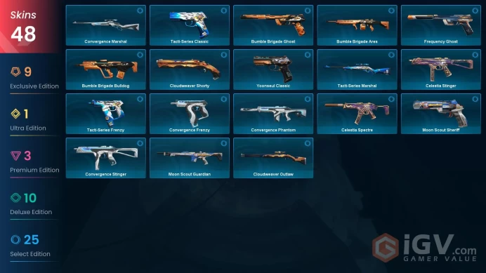 EU 48 skins / Kuronami Vandal / Protocol 781-A Phantom / Glitchpop Vandal / RGX 11z Pro Vandalnki111