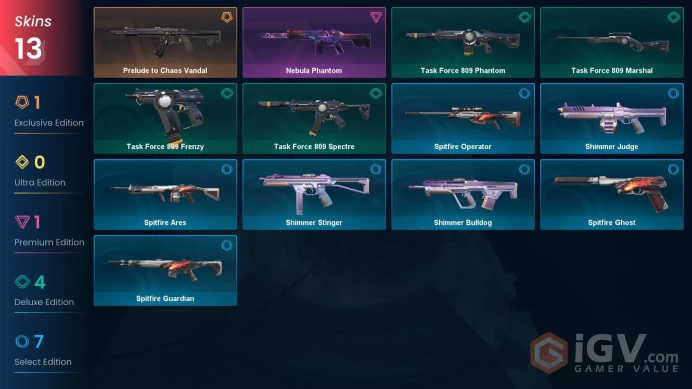 NA | 13 Skins | Silver 2 | Level 40 | Prelude to Chaos Vandal | Nebula Phantom | Shimmer Bulldog | Battlepasses 1 | Buddies 35 |