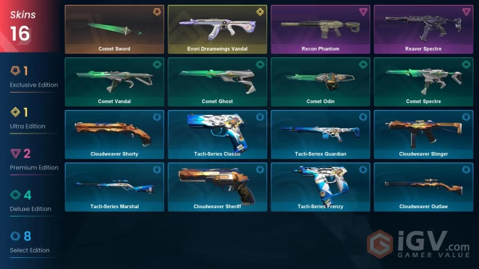NA | 16 Skins | Bronze | Battlepasses 1 | Evori Dreamwings Vandal | Recon Phantom | Level 26 | Buddies 25 | Full Access | Full Details Below!