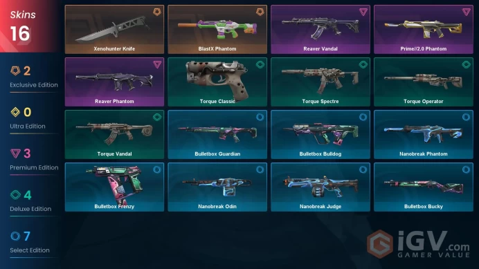 NA | 16 Skins| Bronze | Xenohunter Knife | Reaver Vandal | BlastX Phantom | Buddies 47 | level 48 | Full Access | Full Details Below!