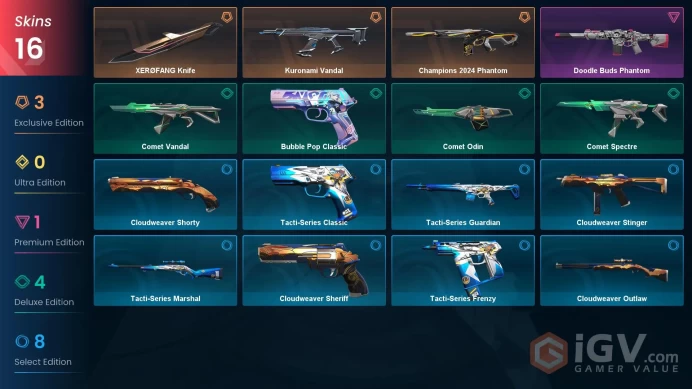 NA | 16 Skins| XERØFANG Knife | Champions 2024 Phantom | Kuronami Vandal | Doodle Buds Phantom | Full Access | Full Details Below!