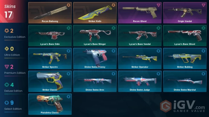 NA | 17 skins | Bronze 3 | Level 37 | Recon Balisong | Origin Vandal | Recon Ghost | 1 Battlepasses Purchase | Agent 10 | Full Details Below!