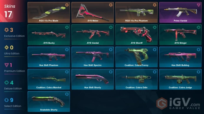 NA | 17 Skins Prime Vandal | RGX 11z Pro Blade | RGX 11z Pro Phantom | 1 Battlepasses  |&nbsp;Full Access | Full Details Below!