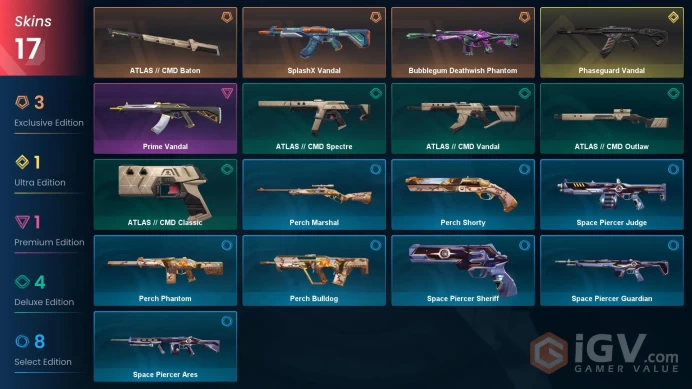 NA | 17 Skins | Platinum | 1 Battle passes | Phaseguard Vandal | SplashX Vandal | Prime Vandal | Buddies 68 | Full Access | Full Details Below!