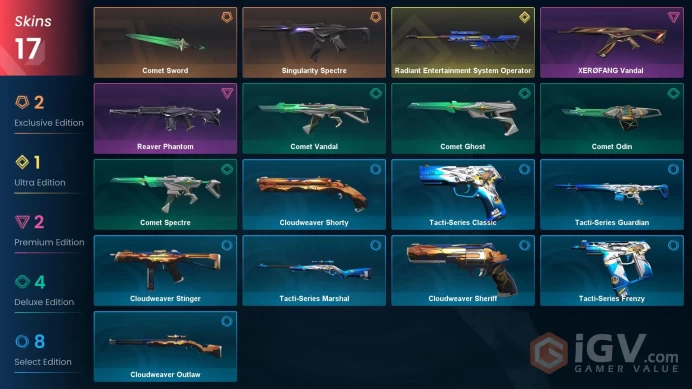 NA | 17 skins | 1 Battlepass | Gold 2 | Radiant Entertainment System Operator | Singularity Spectre | XERØFANG Vandal | Full Details Below!