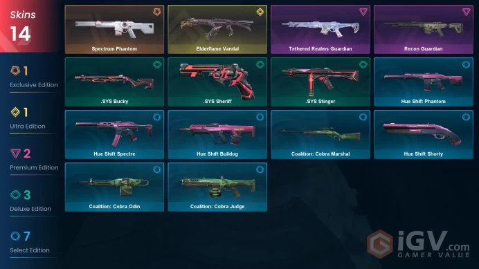 NA | 14 Skins| Bronze | Battlepasses 1 | Spectrum Phantom | Elderflame Vandal | level 26 | Full Access | Instant Delivery | Full Details Below!
