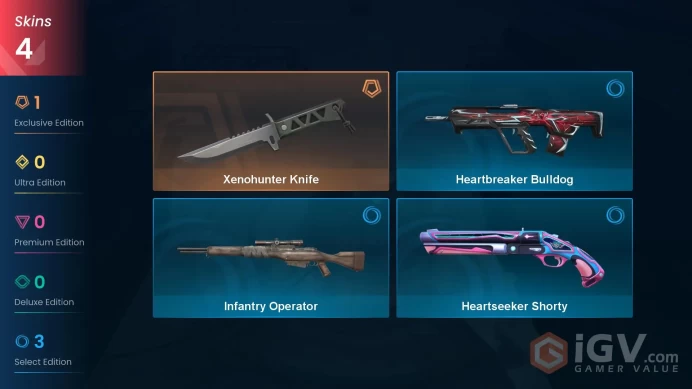 EU Full Access | 4 Skins Xenohunter Knife + Infantry Operator + Heartbreaker Bulldog + Heartseeker Shorty