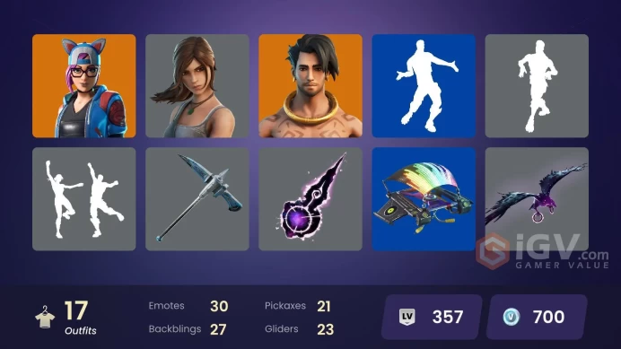 [PSN/XBOX/PC] - 17 skins | Raz | Lynx | Zenith | Polar Peely | Lara Croft | Neymar Jr | Rebirth Raven | Cluck | Wingman | Agent Jones | The Ace