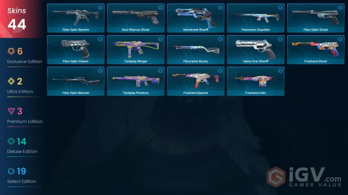 44 Skin // EU-TR // Kuronami + Elderflame + Champions + Ruination + Prime + Magepunk + Protocol + Gaia's + Black.Market // FULL Access // Gold 2
