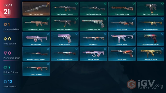 NA | 21 Skins | Gold | Battlepasses 2 | Piedra del Sol Phantom | Spitfire Ghost | Buddies 62 | Level 51 | Full Access | Full Details Below!