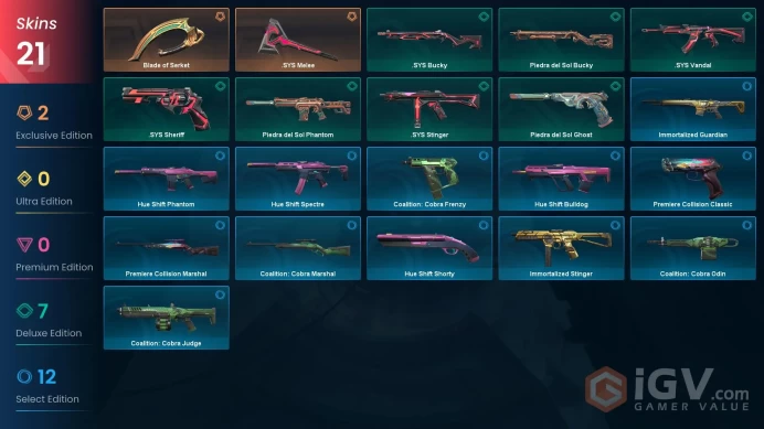 NA | 21 Skins | Platinum | 2 Battlepasses | Blade of Serket | Hue Shift Phantom | Buddies 39 | Level 39 | Full Access | Full Details Below!